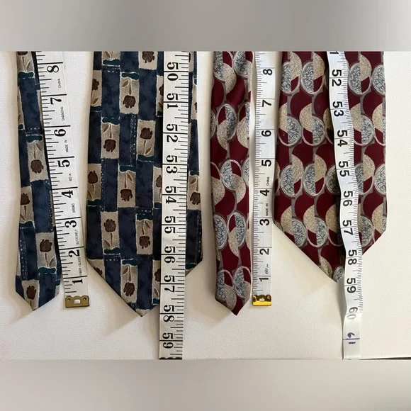 Elegant Men's Silk Tie Set - Burgundy and Blue by ZYLOS* George Machado